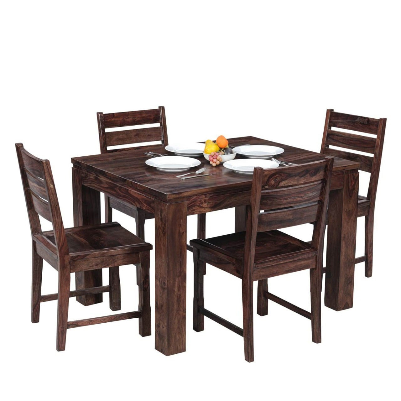 Wood Craft Furniture Wooden Dining Table 4 Seater | Four Seater Dinning Table with 4 Chairs for Home | Dining Room Sets for Restraunts | Sheesham