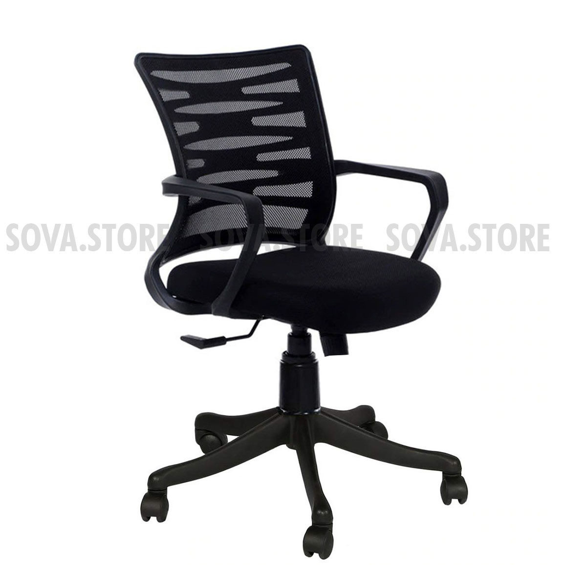 Zigzag Back Support Mesh Revolving Height Adjustable Chair for Home and Office