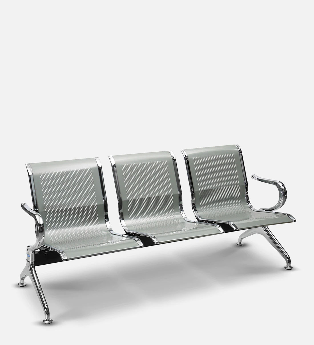 3 Seater Link Chair in Silver Colour